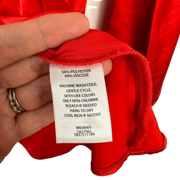 Treasure & Bond x Something Navy Sz XS Red A Line Flared Sleeve Mini Dress - Picture 8 of 14